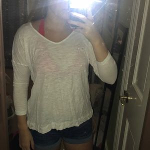 White 3/4 sleeve top